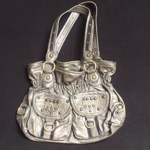 Metallic & Gold Studded Shoulder Bag